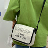"I NEED MILK & YOU" PRINTED SHOULDER BAG