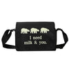 "I NEED MILK & YOU" PRINTED SHOULDER BAG