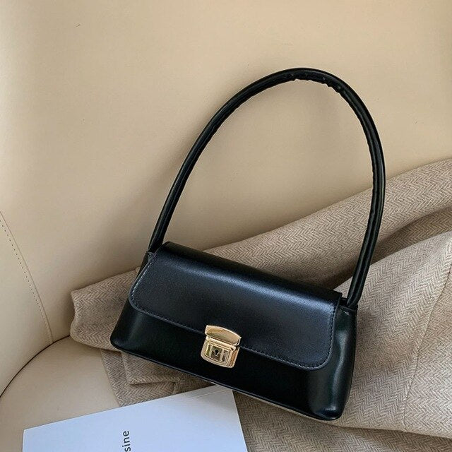 PU LEATHER BURGUNDY FLAP HANDBAG