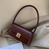 PU LEATHER BURGUNDY FLAP HANDBAG