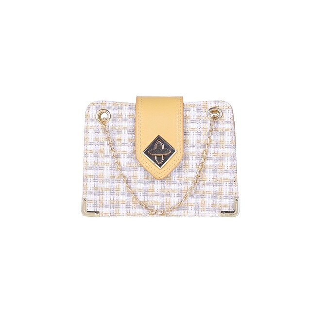 BLUE AND WHITE PLAID HANDBAG