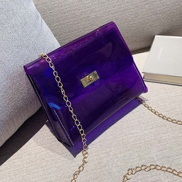 BLUE STYLISH TRANSPARENT BAG