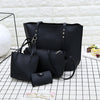 4PCS BLACK LEATHER BAG SET
