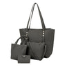 4PCS BLACK LEATHER BAG SET