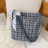 BOW TIE DETAILED BLUE SHOULDER BAG