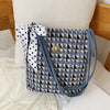 BOW TIE DETAILED BLUE SHOULDER BAG