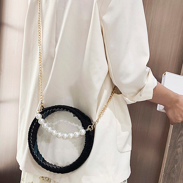 ROUND TRANSPARENT SHOULDER BAG