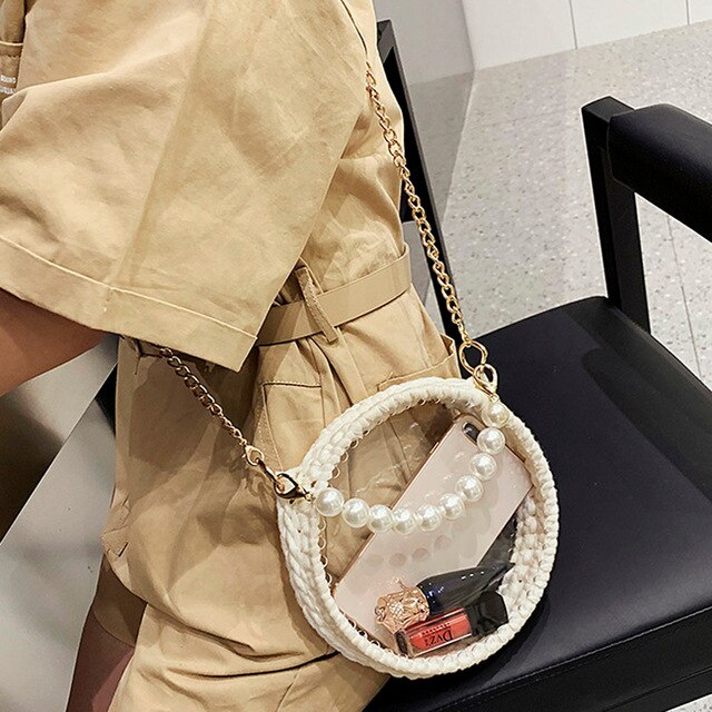 ROUND TRANSPARENT SHOULDER BAG