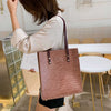 PURE COLOR CORCODILE PATTERNED BAG
