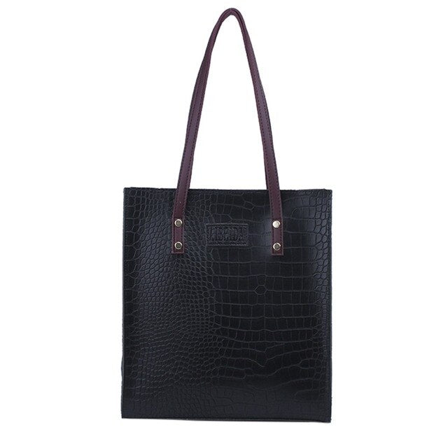 PURE COLOR CORCODILE PATTERNED BAG