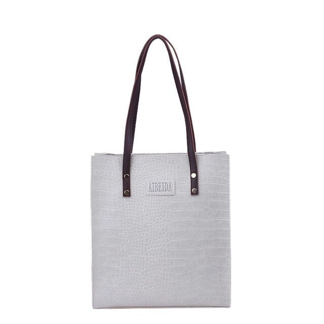 PURE COLOR CORCODILE PATTERNED BAG