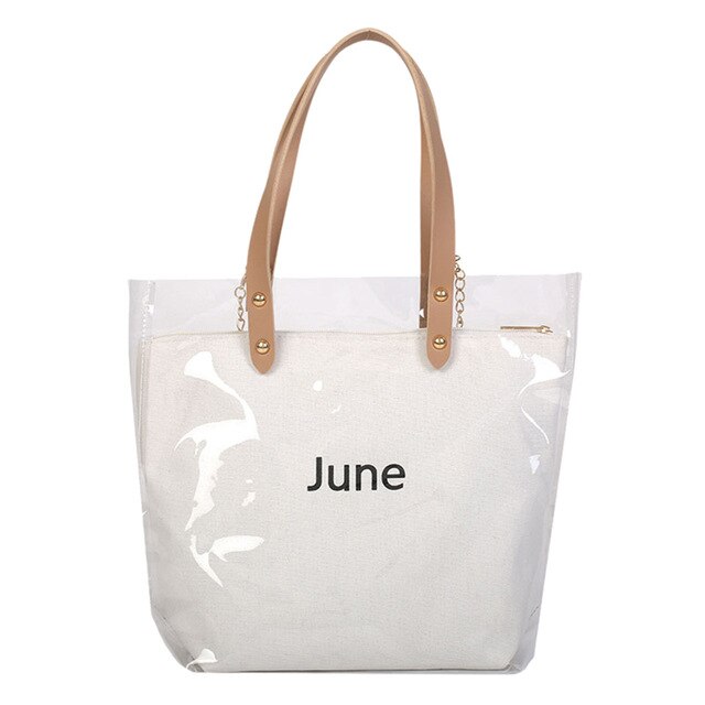 "JUNE" PRINTED TRANSPARENT BAG