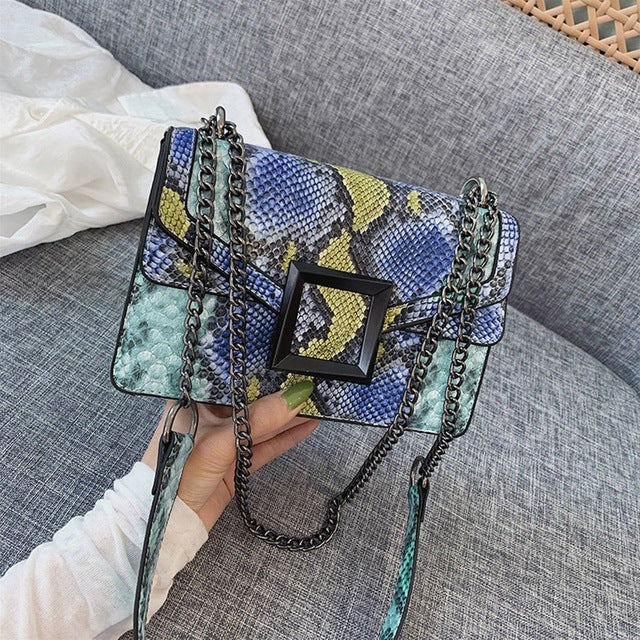 SNAKE PRINTED SHADES OF GREY BAG