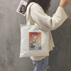 A WOMAN PRINTED CANVAS BAG