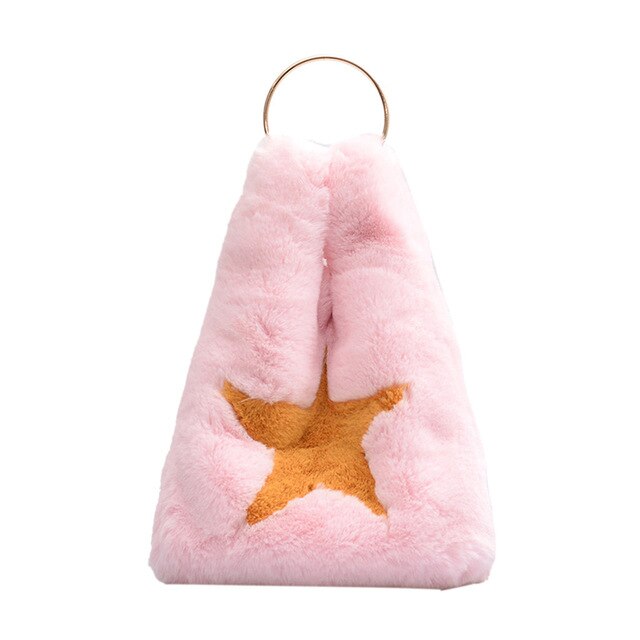 YELLOW STAR DETAILED FLUFFY BAG
