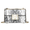 SNAKE SKIN PRINTED TWO COLOR BAG