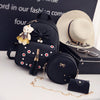 3PCS FLORAL DETAILED BAG SET