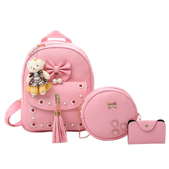 3PCS FLORAL DETAILED BAG SET