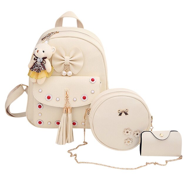 3PCS FLORAL DETAILED BAG SET