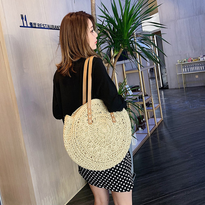 CIRCLE STRAW BAG