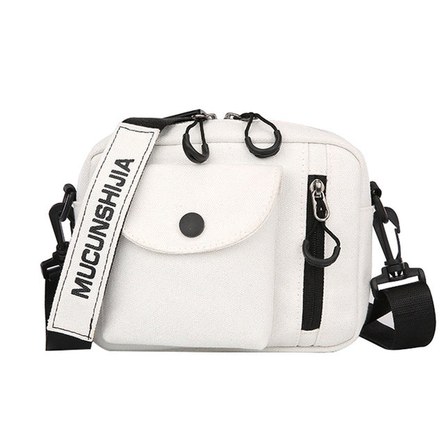 FRONT POCKET DETAILED WHITE BAG