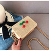 CHERRY DETAILED STRAW BAG