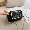 GOLD SQUARE DETAILED BLACK BAG