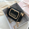 GOLD SQUARE DETAILED BLACK BAG