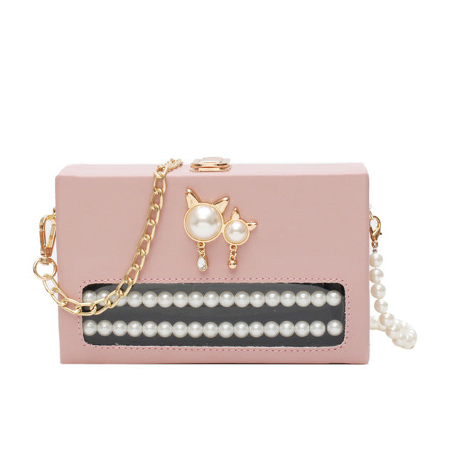 CAT BEAD DETAILED CROSSBODY BAG