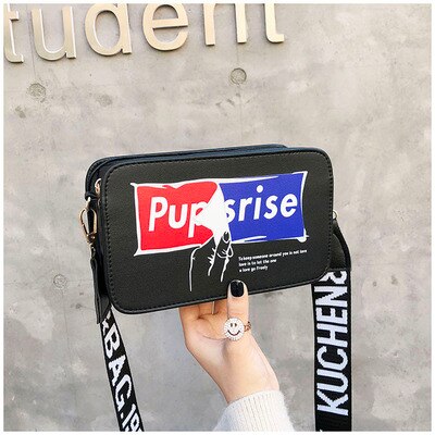 "PUP-SRISE" PRINTED SHOULDER BAG