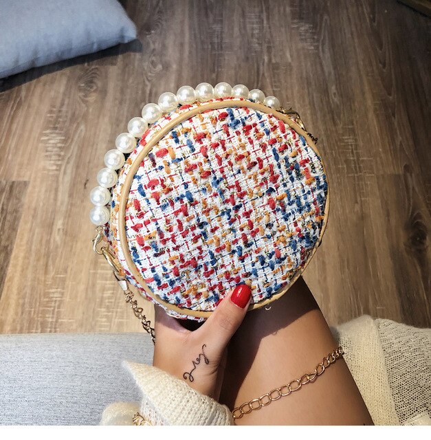 MINI WOVEN ROUND BAG