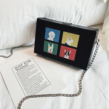 CARTOON PATTERNED BOX SHOULDER BAG