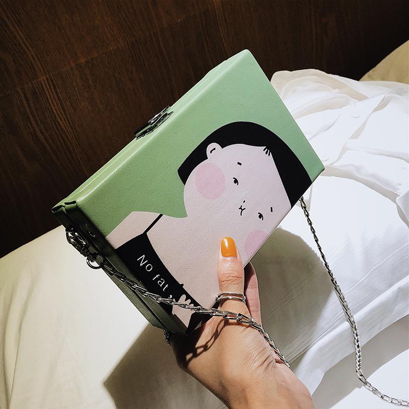 CARTOON PATTERNED BOX SHOULDER BAG