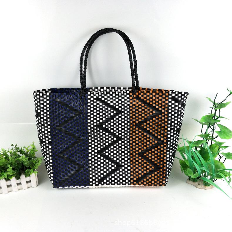 THREE COLOR STRAW BAG