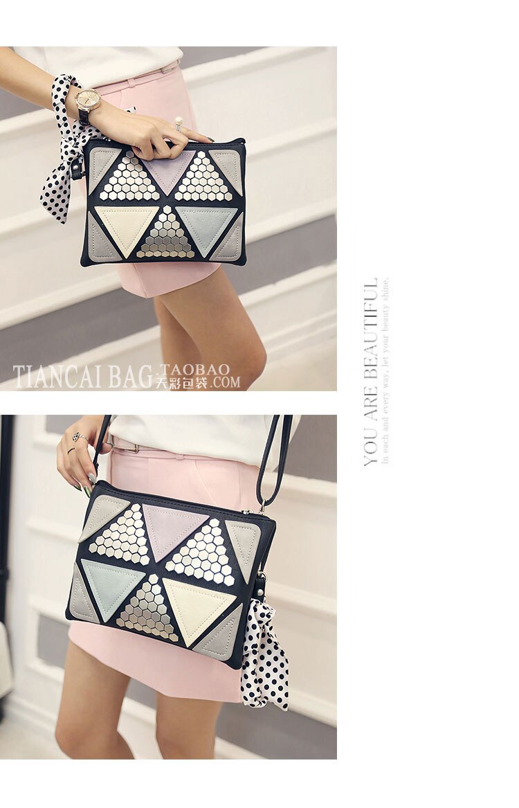 SEQUINED PATCHWORK CLUTCH BAG