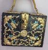 GOLD INLAID WHITE EVENING BAG