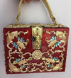 GOLD INLAID WHITE EVENING BAG