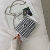 RED AND WHITE PLAID TRANSPARENT DETAILED BAG