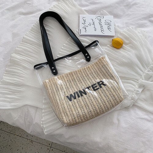 TRANSPARENT STRAW BAG