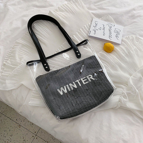 TRANSPARENT STRAW BAG