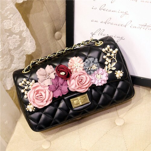 FLOWER DETAILED PINK BAG