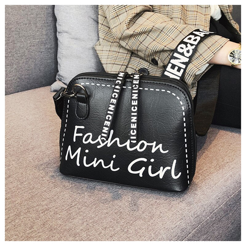 "FASHION MINI GIRL" BLACK LEATHER BAG