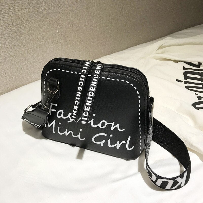"FASHION MINI GIRL" BLACK LEATHER BAG