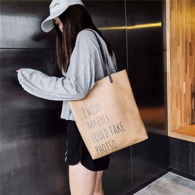 "I WISH MY EYES COULD TAKE PHOTO" CANVAS HANDBAG