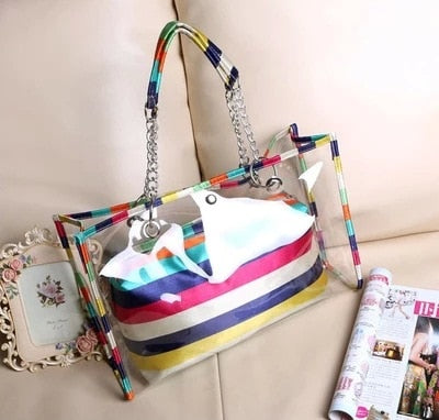 RAINBOW COLORS TRANSPARENT BAG