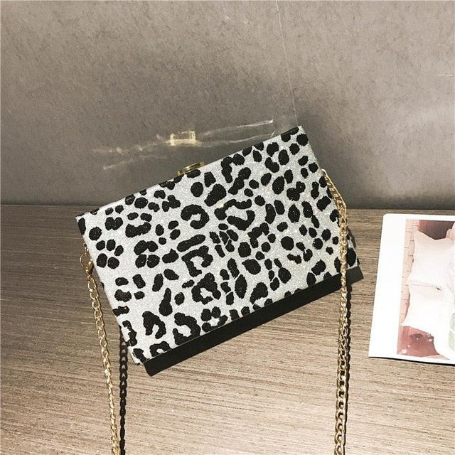 STYLISH LEOPARD PATTERNED BOX BAG