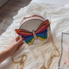 RAINBOW BUTTERFLY DETAILED CIRCLE BAG