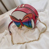 RAINBOW BUTTERFLY DETAILED CIRCLE BAG