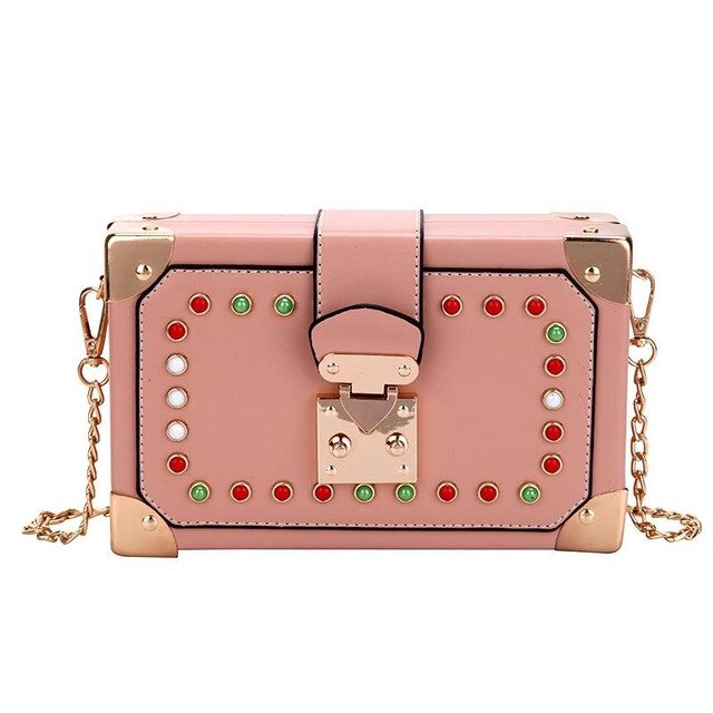 COLORFUL BEAD DETAILED BOX BAG