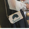 SUMMER LEAVES PRINTED STRAW BOX BAG